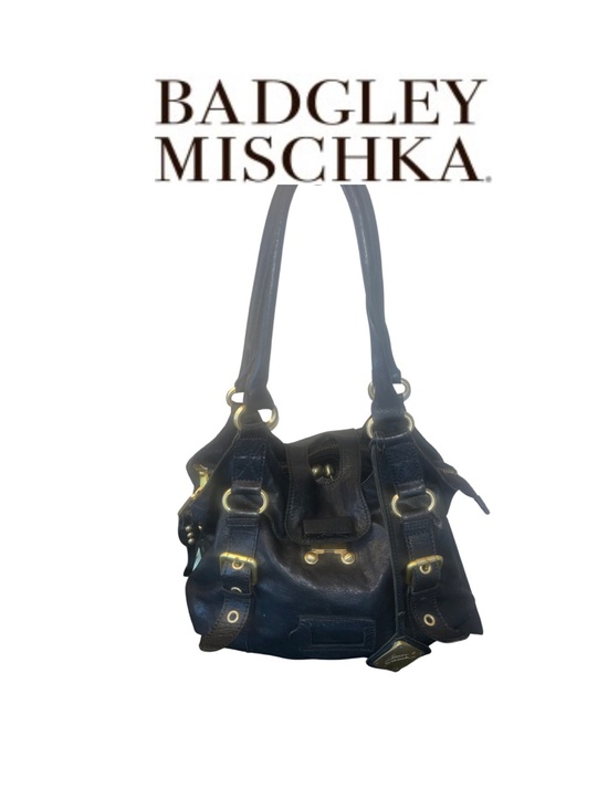 Badgley Mischka Handbags - Badgley Mischka Vintage Black Leather Shoulder Bag